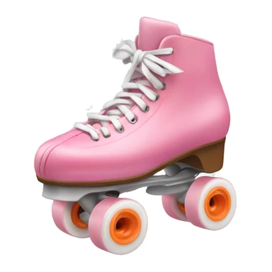 Realistic pink and white roller skate with orange wheels  sticker