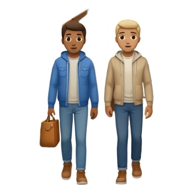 two guys entering at their house sticker