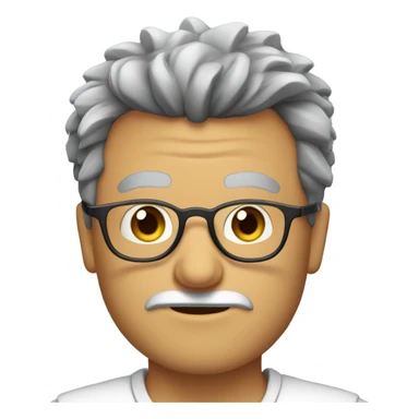 Man spiked hair round glasses gray beard hazel eyes sticker