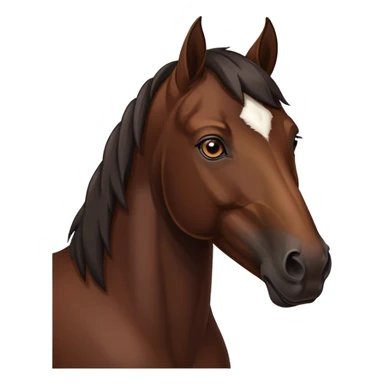 Dark bay horse with large white blaze portrait  sticker