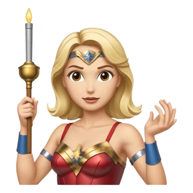 Blonde Wonder Woman holding conductor’s baton and bell  sticker