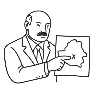 Лукашенко показывает на карте sticker