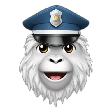Yeti con gorra de policía  sticker