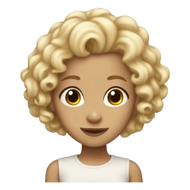 Cute blonde girl with curly hair  sticker