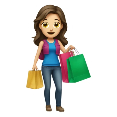 Brunette white woman shopping sticker