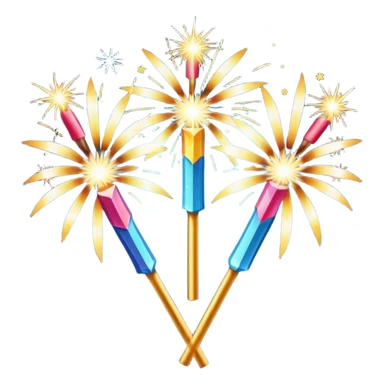 sparklers new year sticker