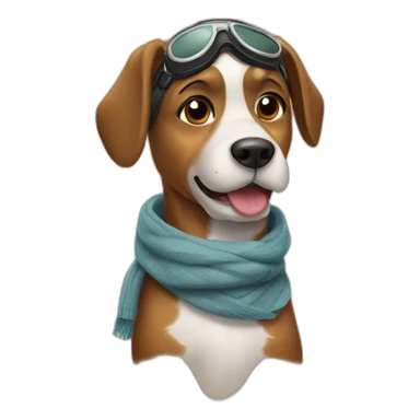 dog pilot with scarf sticker