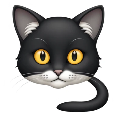 Chat noir et blanc tapant une souris grise sticker