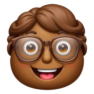 ی ایموجی کاکا سنگی در حال خنده که عینک زده sticker