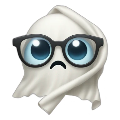 blanket sheets ghost with heart eye glasses sticker