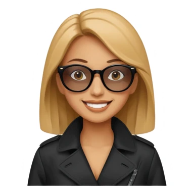 woman in black trenchcoat and sunglasses sticker