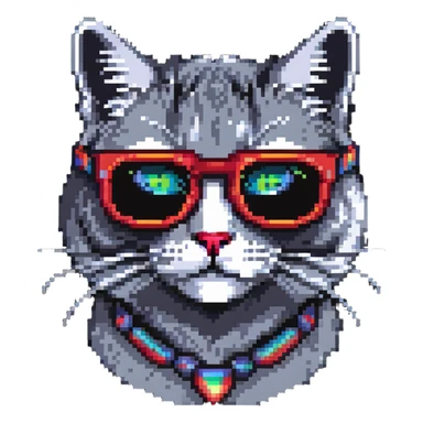cool cat with laser glasses sticker