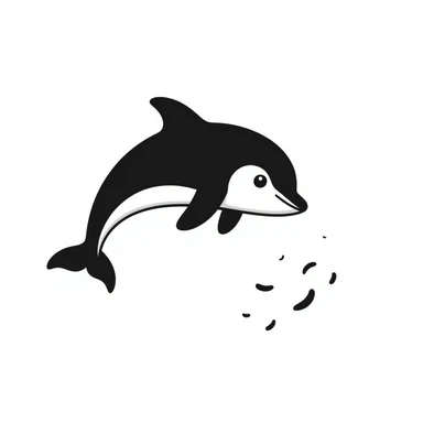 A detailed illustration of a dolphin sticker