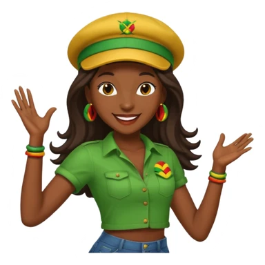 reggae femme   casquette danse  sticker