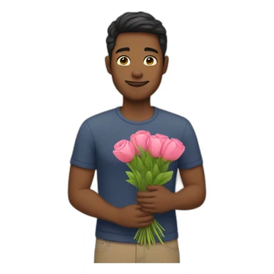 Gay man giving flowers sticker