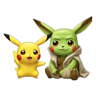 Pikachu and Yoda sticker