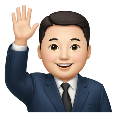 Kim Jong Un waving emoji sticker