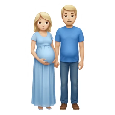 Pregnant blonde with brown haired husband sticker
