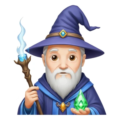 old wizard casting spells sticker