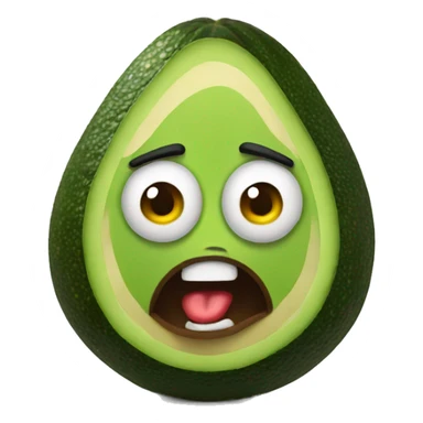 an avocado very angry and she has makeup sticker