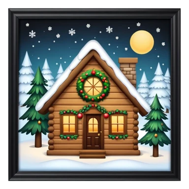 Realistic Beautiful Christian Christmas tree in a cabin sticker