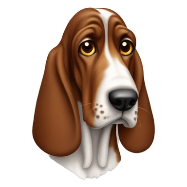 Brown basset hound with dotted nose sticker