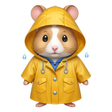 hamster wearing a raincoat sticker