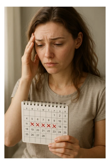 Donna con ciclo mestruale altalentante 4k sticker