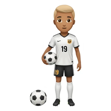 Soccerplayer with nummer 19 sticker