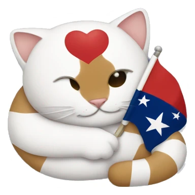 cat hugging texas flag sticker