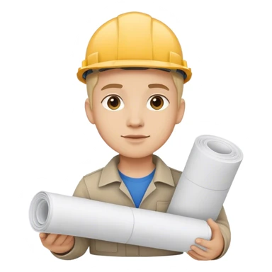 young architect with rolled up plans sticker