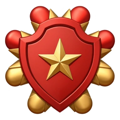 red 5 stars coat of arms sticker