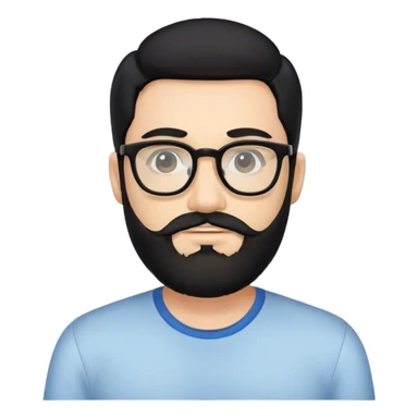 cybersecutiry guy, with beard, black hair, and glasses sticker