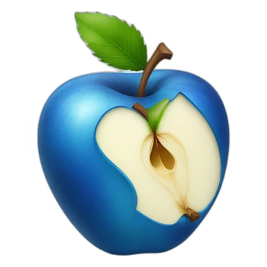 blue bitten apple sticker