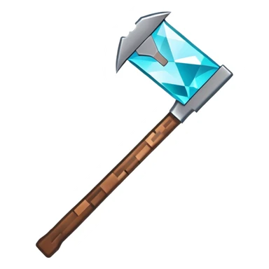 Minecraft diamond pickaxe with brown handle sticker