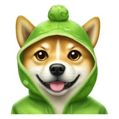 Shiba Inu in a frog costume sticker