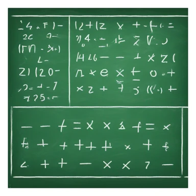 Green chalkboard with math equations written on it sticker
