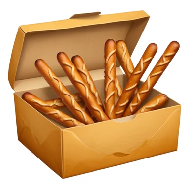 Pretzel sticks on food paper box sticker