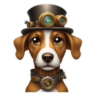 steampunk dog sticker