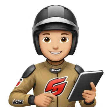 dirtbike rider signing autographs sticker