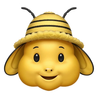 draw iOS emoji Bee, but with iOS emoji gentle hat sticker