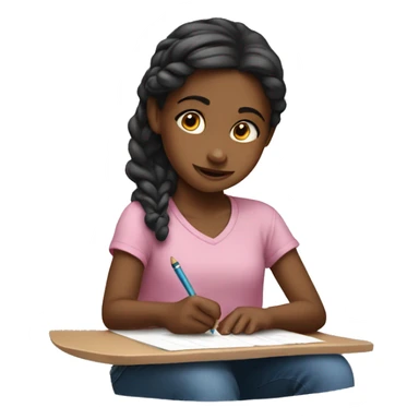 Girl child writing sticker
