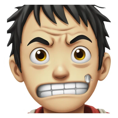 Luffy one piece sad and crying sticker