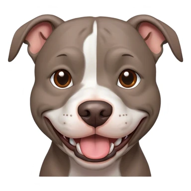 Gray pitbull face smile sticker