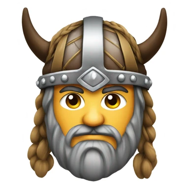 Viking warrior face with long bead sticker