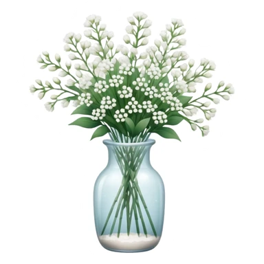 Baby’s breath bouquet in clear vase  sticker