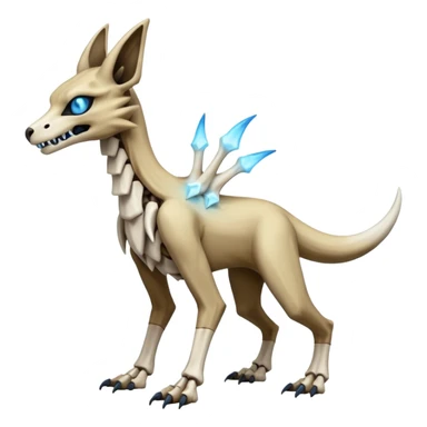 Skeletal Cubone-Marowak-Zoroark-Anubis-Wendigo-Fakémon-hybrid-creature (full body), 4 legs sticker