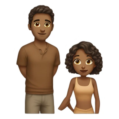 couple brown girl white guy sticker