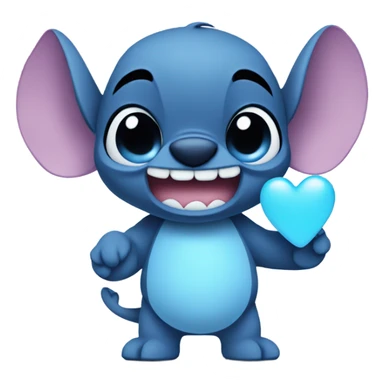 stitch holding a light blue heart sticker