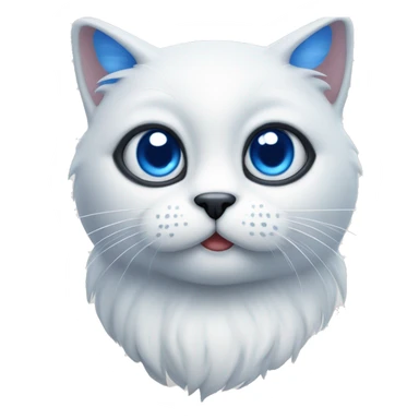 Gato blanco con ojos azules  sticker